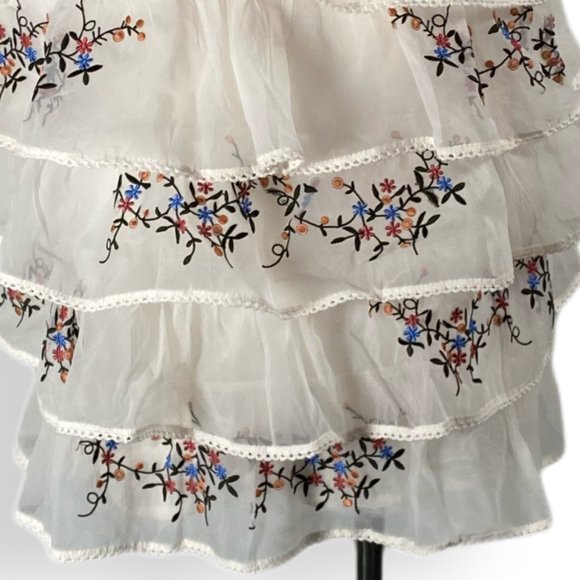 Anthropologie, Seen Worn Kept, EUC, Flutter, White, Sleeveless Ruffle, Top, Med - Picture 8 of 13